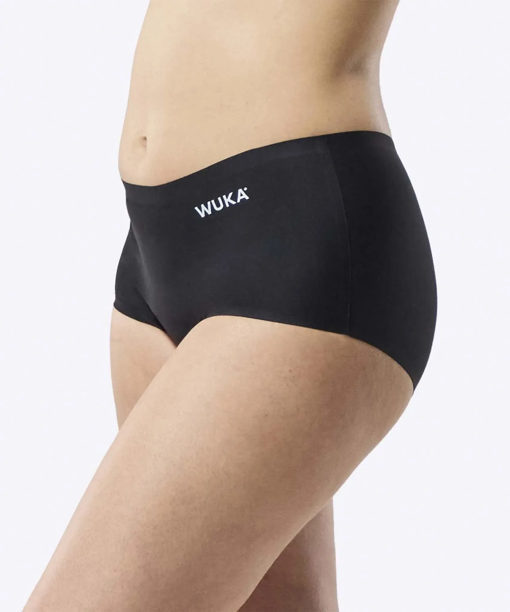 WUKA Teen Stretch Boxer Shorts Black - Heavy Flow