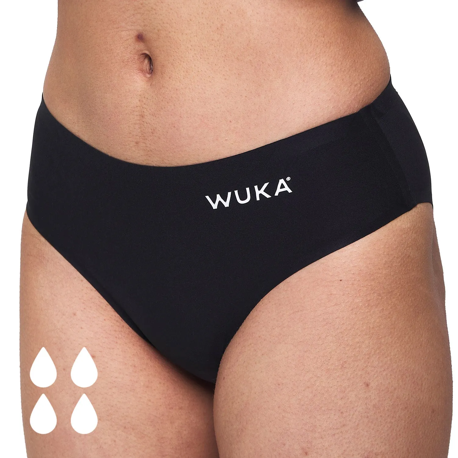 WUKA Teen Stretch Seamless Period Pants Black - Heavy Flow